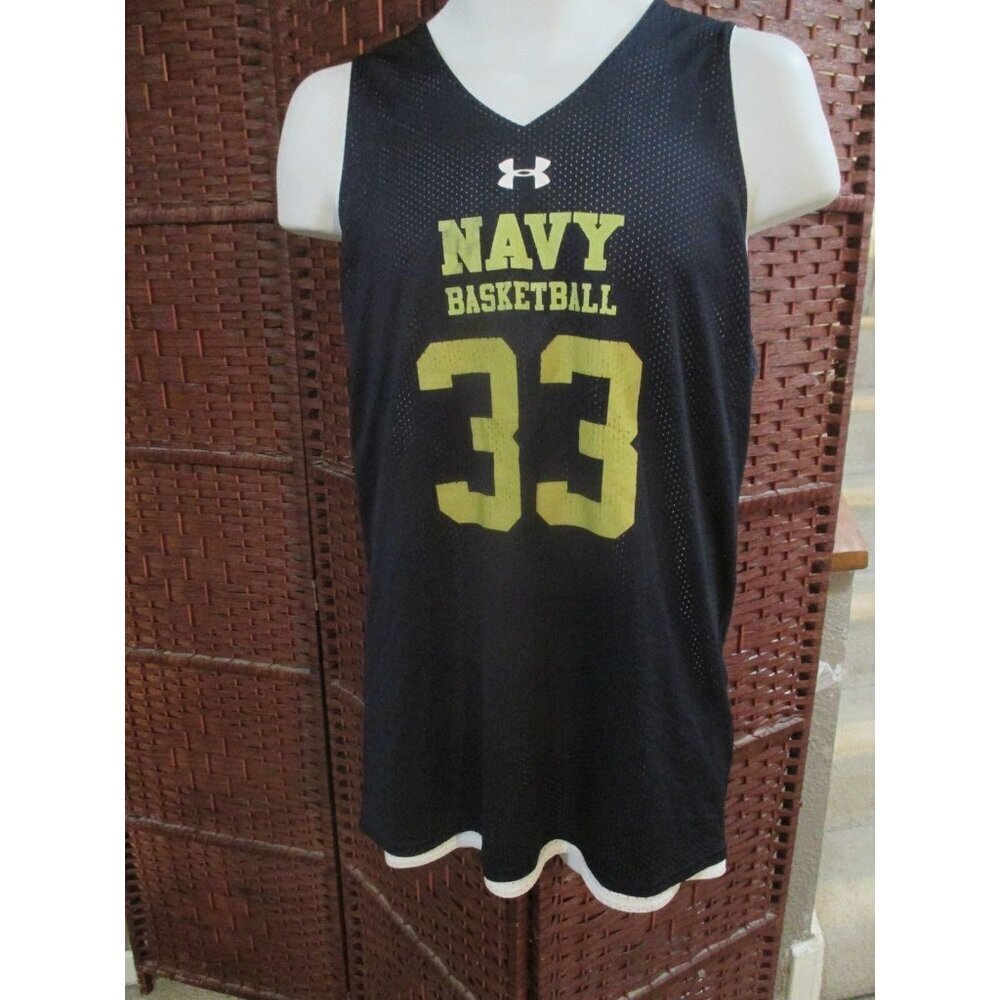 Under Armour Navy Midshipman Basketball Reversible Jersey Shirt NCAA Size M - L